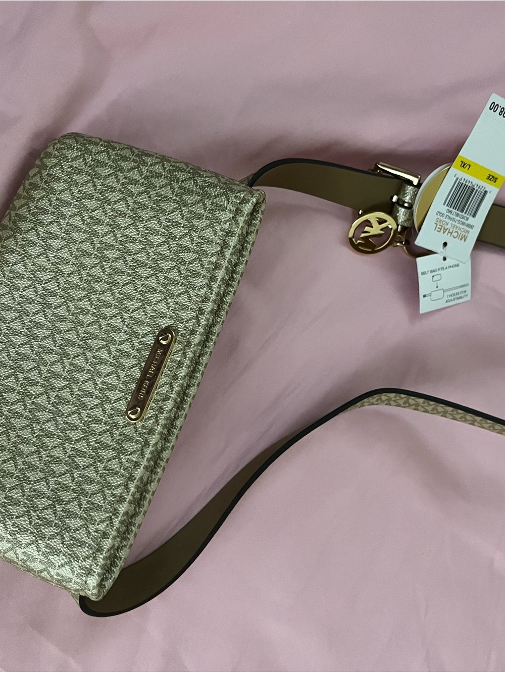 Michael Kors Metallic Gold Textured Crossbody Bag